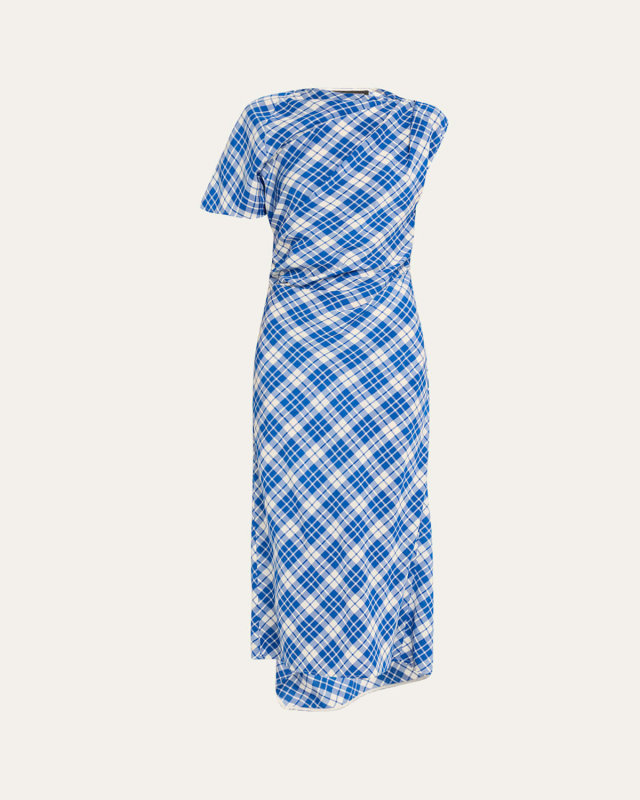 Hallie Crinkled Plaid Dress